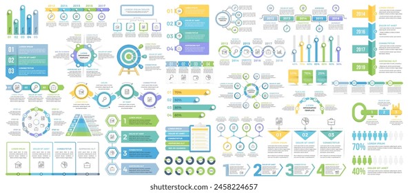 Big collection of various infographic templates, vector eps10 illustration