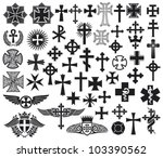 Big collection of various types of vector crosses 
