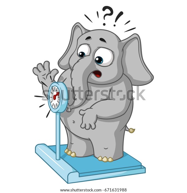 Big collection vector cartoon characters of elephants on an isolated