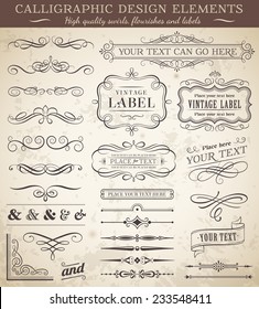 Big collection of vector decorations, swirls, banners and more vintage design elements