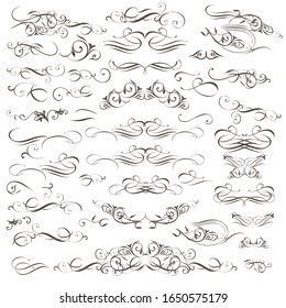 Big collection of vector decorative flourishes and swirls for design