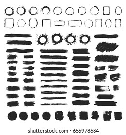 Big collection of vector grunge splash textures frames and borders