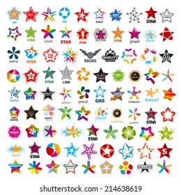 big collection of vector icons five-pointed stars 