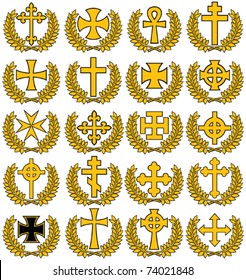 Big collection of vector isolated crosses