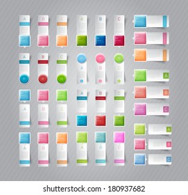 Big collection of vector paper and plastic banners