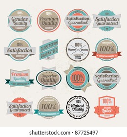Gran colección de etiquetas de calidad Vector Premium con diseño retro vintage