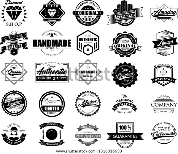 Big Collection Vintage Logo Badges Vector Stock Vector (Royalty Free ...