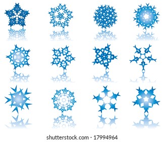Big collection of winter snowflakes for designer use