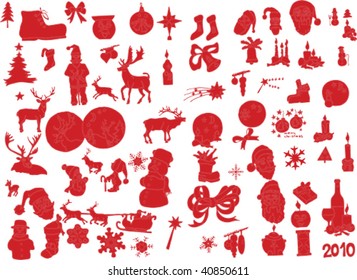 big collection of Xmas vector silhouettes - more available