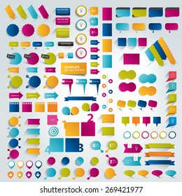 Big Collections of infographics flat design elements. Vector illustration.