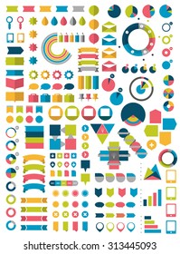 Big Collections of infographics flat design elements. Vector illustration.