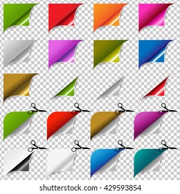 Big Color Corners Set, Isolated on Transparent Background, Vector Illustration