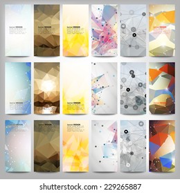 Big colored abstract banners set. Conceptual triangle design vector templates. Modern abstract banner design, business design and website templates.