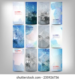 Big colored abstract banners set. Conceptual triangle design vector templates. Modern abstract banner design, business design and website templates.