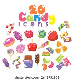 Big colorful candy set. Vector illustration