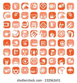 Big Colorful Kitchen Icons Set Created For Mobile, Web And Applications.