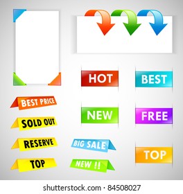 Big Colorful Labels Set - Easy Editable