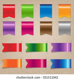 Big Colorful Ribbon Set, Vector Illustration