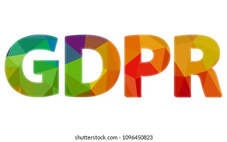 big colorful sign GDPR, General Data Protection Regulation