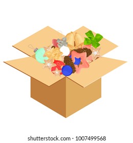 Big colorful wrapped gift boxes. Lots of presents. Flat style vector illustration isolated on white background.