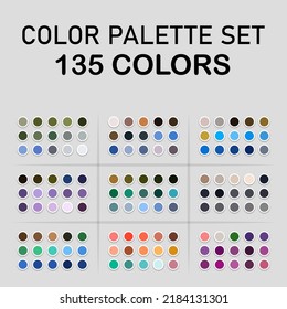 Big colors set. Color palette. Beautiful color combinations. Vector