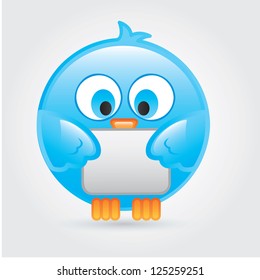 Big and comic bird over white background vector illustration