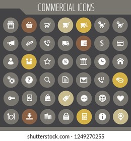 Big commercial icon set, trendy flat icons