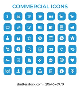 Big commercial icon set, trendy flat icons