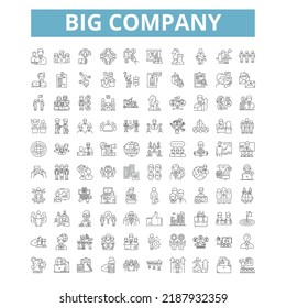 Big Company Icons, Line Symbols, Web Signs, Vector Set, Isolated Illustration