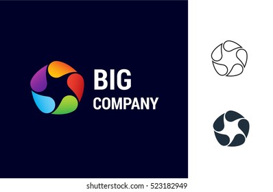 Big Company is a vector logotype template for ecological, industrial or finance business. Star and drops simple illustration.