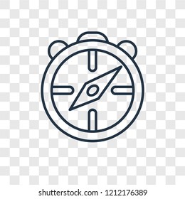 Big Compass concept vector linear icon isolated on transparent background, Big Compass concept transparency concept in outline style