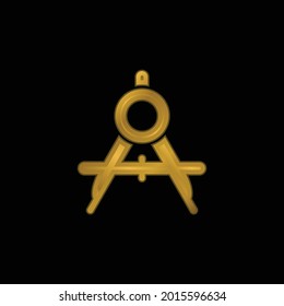 Big Compass Open gold plated metalic icon or logo vector