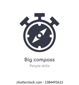 big compass outline icon. isolated line vector illustration from people skills collection. editable thin stroke big compass icon on white background