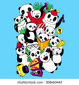 Big composition of doodle elements for yours cards, postcards, brochures and posters