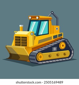 big construction bulldozer vector illustration