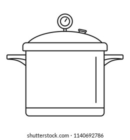 Big cook saucepan icon. Outline illustration of big cook saucepan vector icon for web design isolated on white background