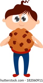 Big cookie, illustration, vector on white background