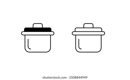 Big Cooking Pan icon design with white background stock illustration