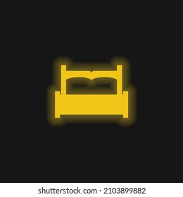 Icono de neón brillante amarillo de Big Cot
