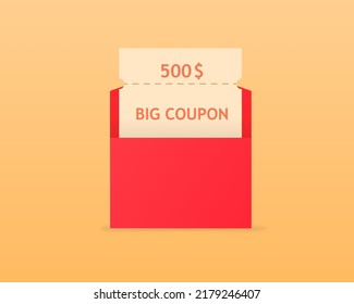 Big coupon template on the background Vector