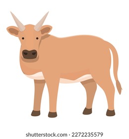 Big cow icon cartoon vector. Farm cattle. Grass milk