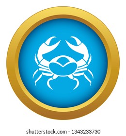 Big crab icon blue vector isolated on white background for any design