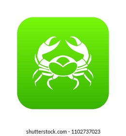 Big crab icon digital green for any design isolated on white vector illustration