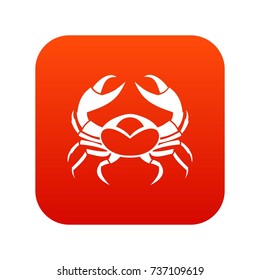 Big crab icon digital red for any design isolated on white vector illustration