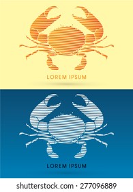 Big Crab and big pincers, designed using  line, graphic vector.