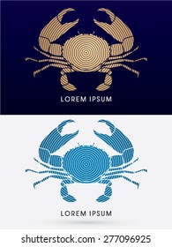 Big Crab and big pincers, graphic vector.
