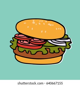 Big creative cheeseburger design. Vector illustration