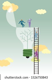 Big creative concept design. Isolated on green background.