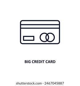 big credit card outline icon.  Thin line icon from commerce collection. Editable vector isolated on white background