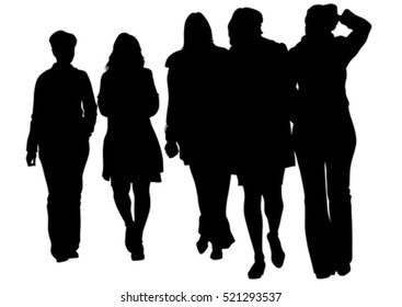 Big crowds people on white background
